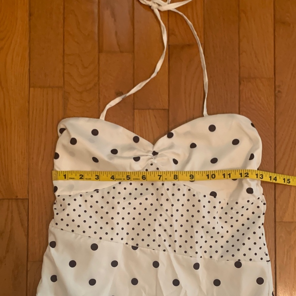 Elegant Polka Dot Maxi Dress (White & Black) - Picture 12 of 16
